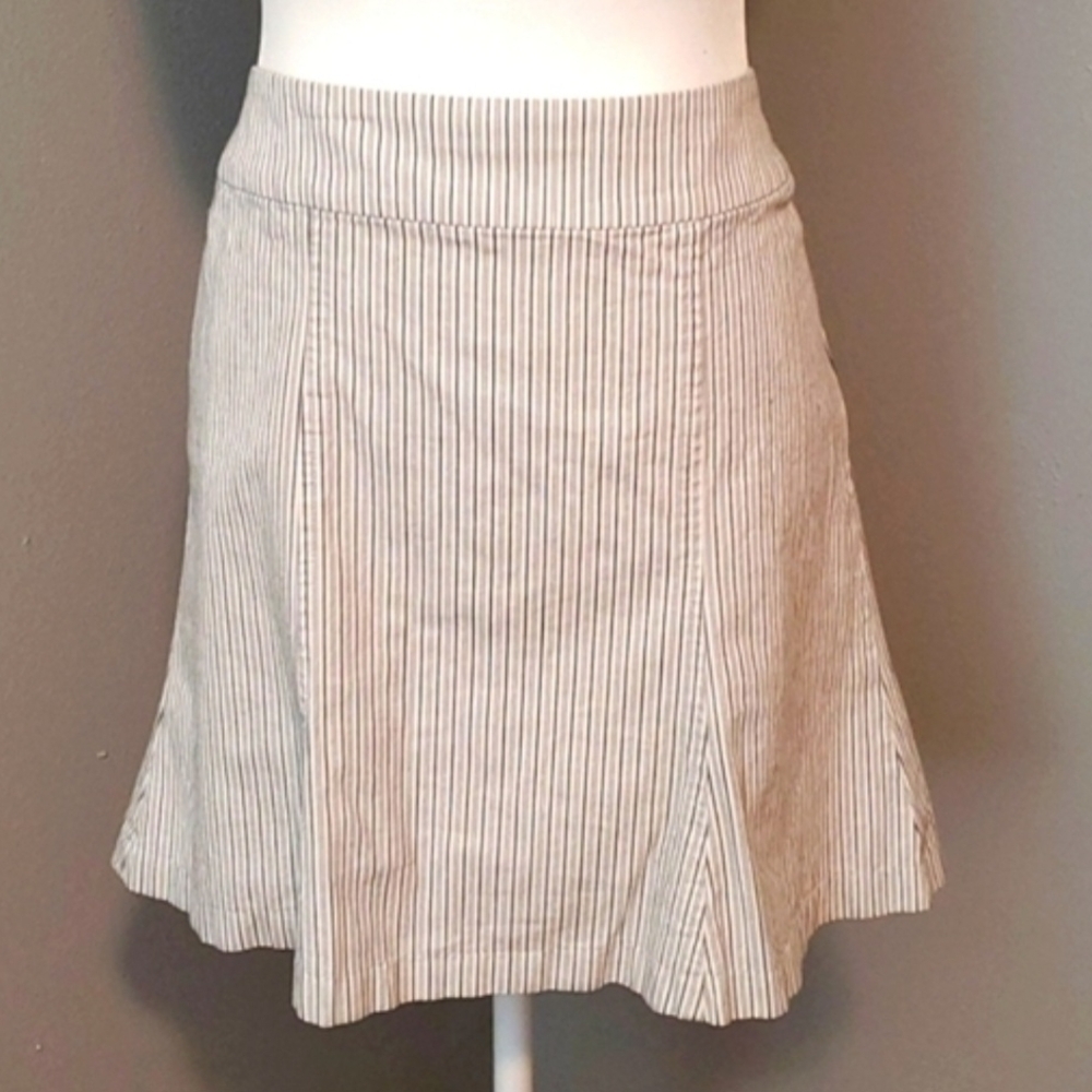 White House Black Market Skirt Black and White Striped